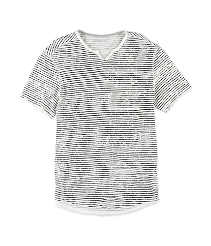 Calvin Klein Mens Split-Neck Distressed Graphic T-Shirt classicwhite S