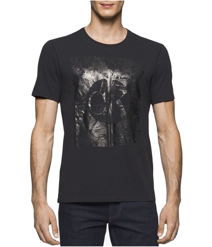 Calvin Klein Mens Foil Logo Graphic T-Shirt black M