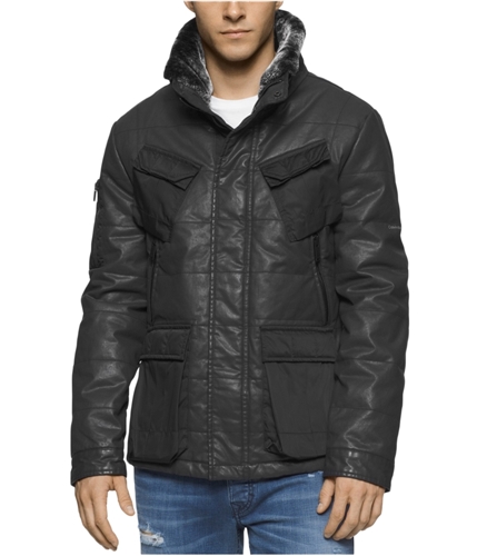 Calvin Klein Mens Coated Tank Quilted Jacket black M
