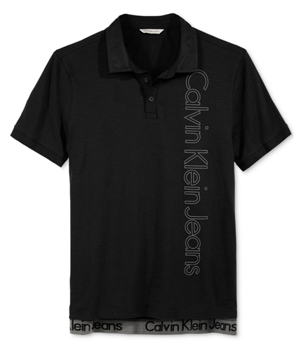 Calvin Klein Mens Logo Rugby Polo Shirt black L