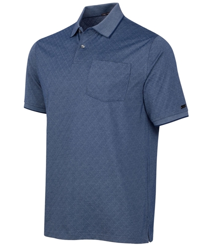 Greg Norman Mens Diamond Print Rugby Polo Shirt bluesocket S