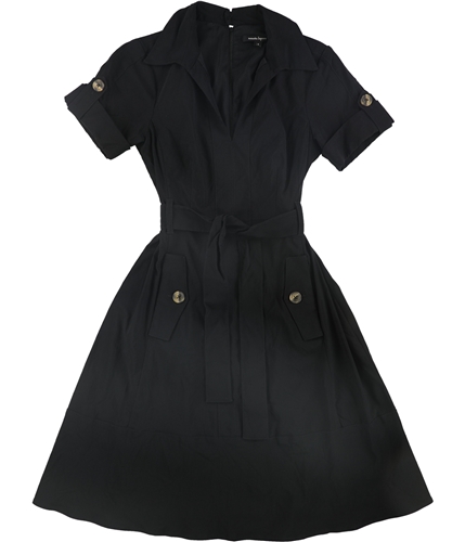 Nanette Lepore Womens Solid Shirt Dress black 4