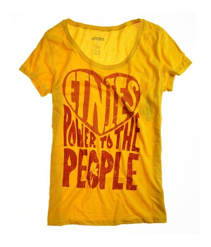 Etnies Womens Stand Up Boyfriend Graphic T-Shirt gold L