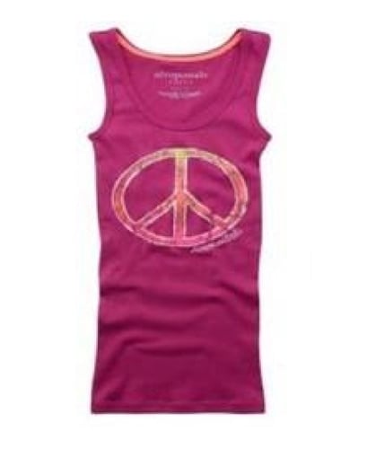Aeropostale Womens Neon Peace Sign Tank Top respberrypink S
