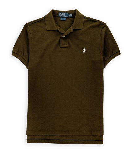 Ralph Lauren Mens Solid Logo Rugby Polo Shirt brown M