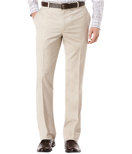 Perry Ellis Mens Flat-Front Texture Dress Pants Slacks naturallinen 30x30