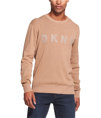 DKNY Mens Logo Crew-Neck Knit Sweater blue M