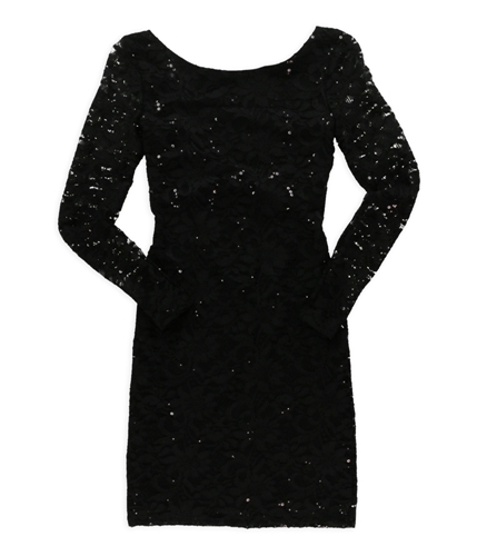 Jump Apparel Womens Sequined Lace Pencil Dress black S