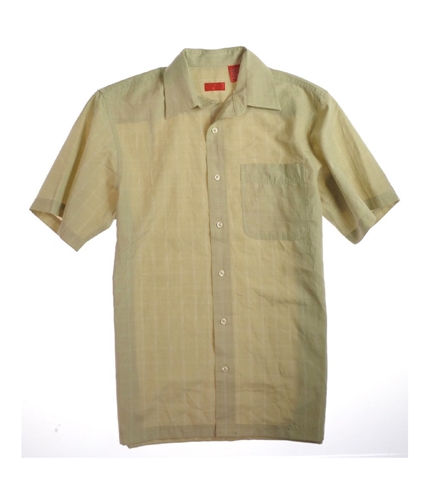 IZOD Mens S/s Single Pocket Pl Button Up Shirt beigekhaki S