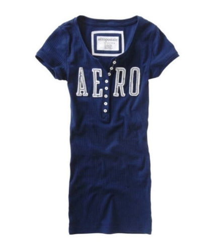 Aeropostale Womens Aero Henley Shirt navyblue S