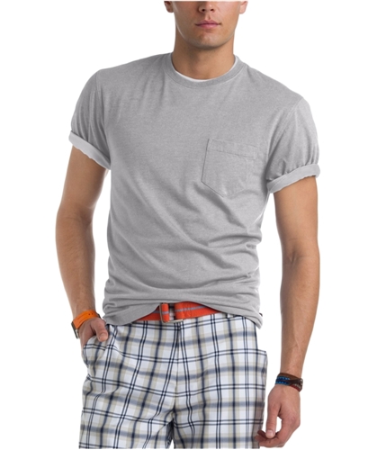 IZOD Mens Solid Short Sleeve Basic T-Shirt greybar S