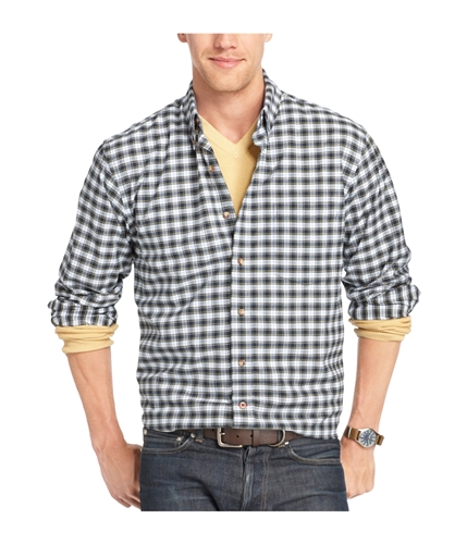 IZOD Mens Plaid Button Up Shirt estateblue XL