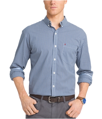 IZOD Mens Non-Iron Button Up Shirt trueblue XL