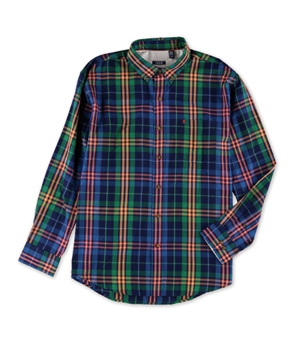 IZOD Mens Classic Fit Plaid Button Up Shirt verdantgreen S