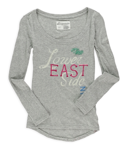 Aeropostale Womens Lower East Side Embellished T-Shirt gray S