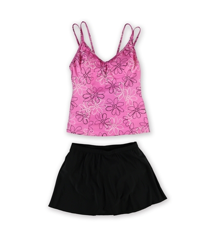 MiracleSuit Womens Malibu Skirt 2 Piece Tankini pinkblack 8
