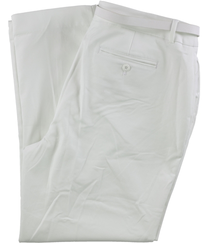 Charter Club Womens Belted Tummy-Control Casual Trouser Pants brightwht 16x28