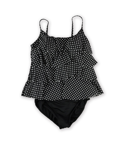 MiracleSuit Womens Tiering Up Brief 2 Piece Tankini blkwht 14