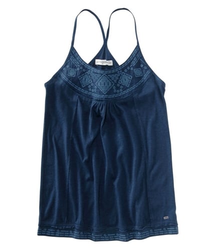 Aeropostale Womens Loose Fit Embellished Tank Top navyblue XS