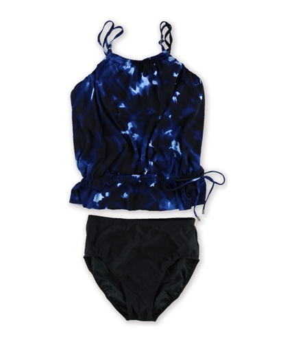 MiracleSuit Womens Tie-Dye Basic Pant 2 Piece Tankini navyblack 8