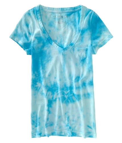 Aeropostale Womens Clouded Pocket Graphic T-Shirt blueduaqua XS