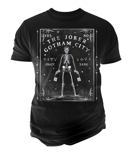 Changes Mens Joker Skeleton Tarot Graphic T-Shirt black S