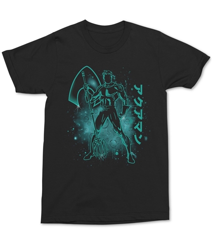 Changes Mens Aquaman Burst Kanji Graphic T-Shirt black S