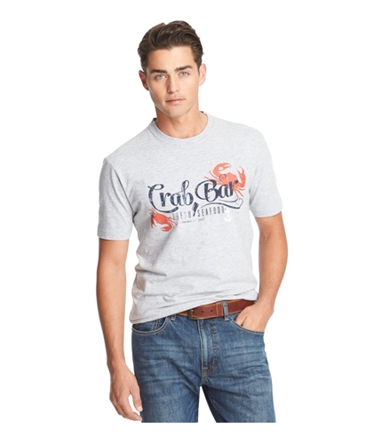 IZOD Mens Crab Bar Graphic T-Shirt greyheather M