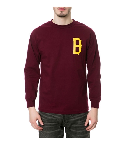 Black Scale Mens The B Logo LS Graphic T-Shirt burgundygold S