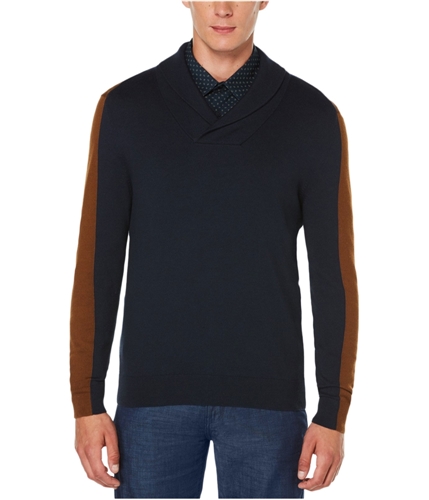 Perry Ellis Mens Jacquard Shawl Sweater darksapphire M