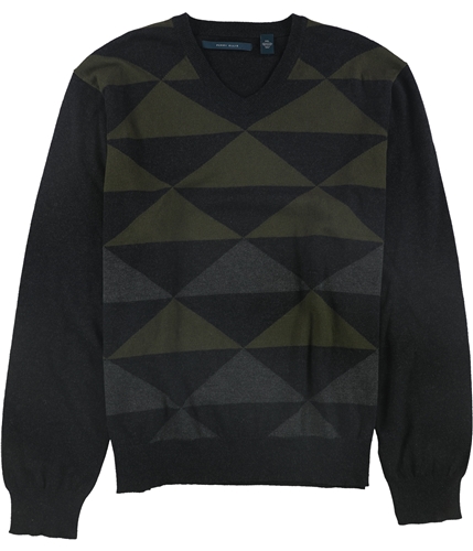 Perry Ellis Mens Intarsia Pullover Sweater blackheather S