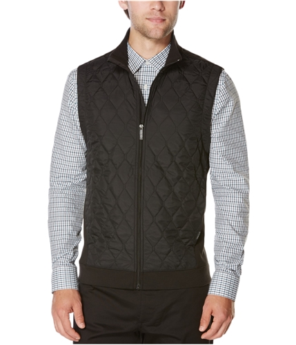 Perry Ellis Womens Solid Quilted Vest black S