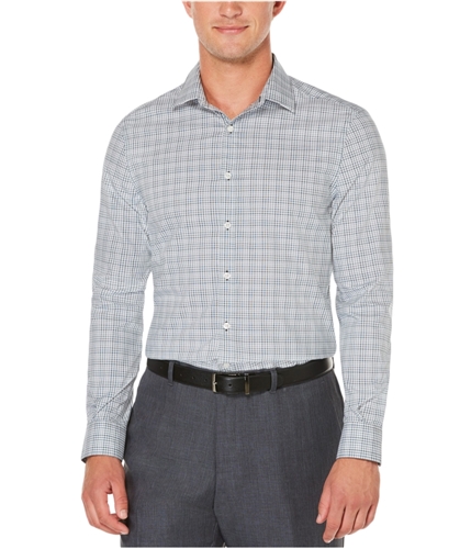Perry Ellis Mens Non-Iron Button Up Shirt bluepond L