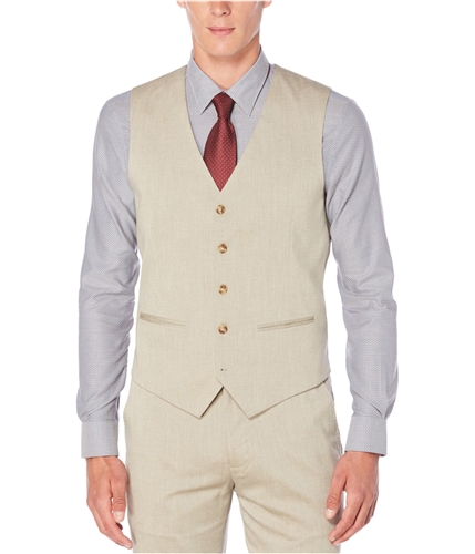 Perry Ellis Mens Suiting Five Button Vest naturallinen S