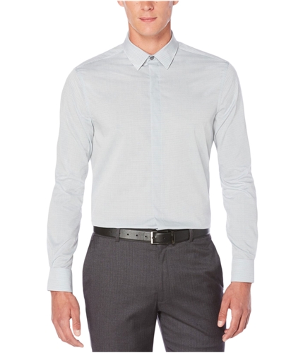 Perry Ellis Mens Fine Stripe Button Up Shirt chromite S