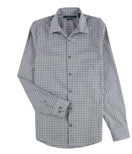 Perry Ellis Mens Chrysalis Checked Button Up Shirt chromite S