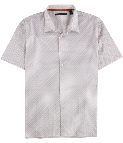 Perry Ellis Mens Puzzle Button Up Shirt brightwhite 2XL