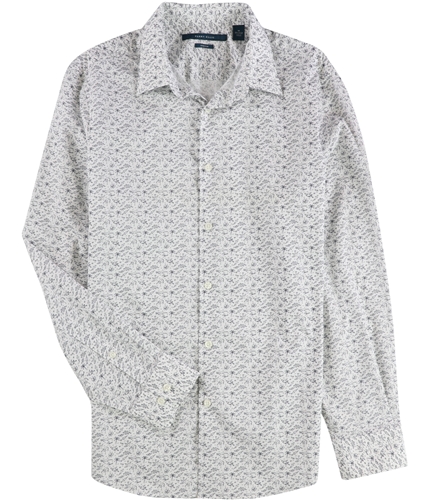 Perry Ellis Mens Animal Kingdom Button Up Shirt white M