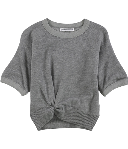 T by Alexander Wang Womens Double Layer Twist Pullover Sweater medgray XS