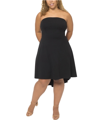 Bee Darlin Womens Trendy Fit & Flare Dress black 14W