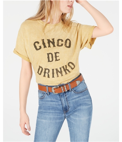 True Vintage Womens Cinco De Drinko Graphic T-Shirt darkyellow S