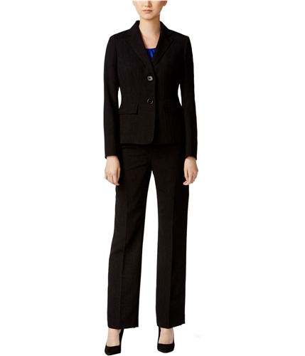 Le Suit Womens Solid Two Button Blazer Jacket black 16