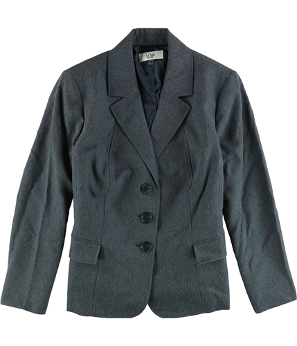 Le Suit Womens Denim Three Button Blazer Jacket denim 20W