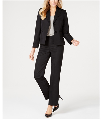 Le Suit Womens Shadow Two Button Blazer Jacket black 6