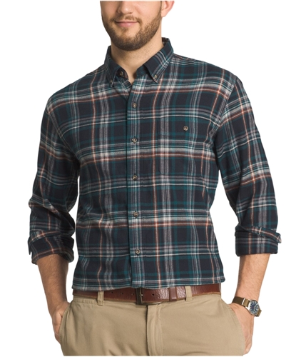 G.H. Bass & Co. Mens Plaid Flannel Button Up Shirt blusalute 3XL