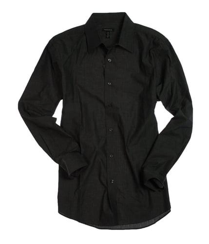 Van Heusen Mens Cvc Bc Fcy Button Up Shirt black M