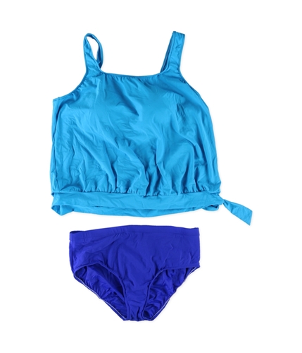 Swim Solutions Womens Blouson Basic Brief 2 Piece Tankini blue 20