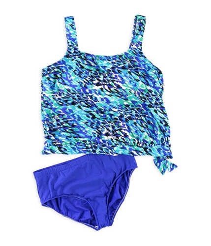 Swim Solutions Womens Waist Tie Brief 2 Piece Tankini blu 20