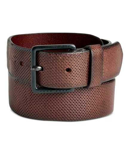 Hugo Boss Mens Peforated Leather Belt medbrown 32