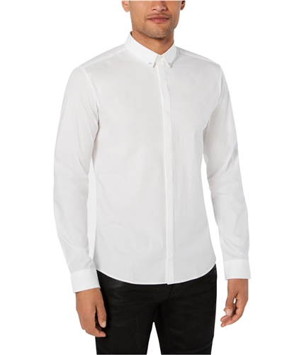 Hugo Boss Mens Hardware Tip Button Up Shirt white S